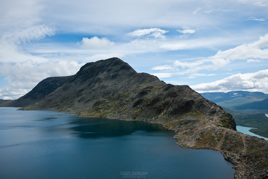 View of Besseggen ridge and Bessvatnet lake, Jotunheimen national park, Norway