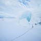 Ice rift on frozen lake Torneträsk in winter, Abisko national park, Lapland, Sweden