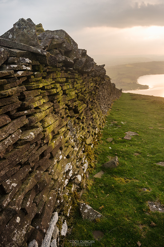 Old drystone wall on Mynydd Llangorse, Brecon Beacons national park, Wales