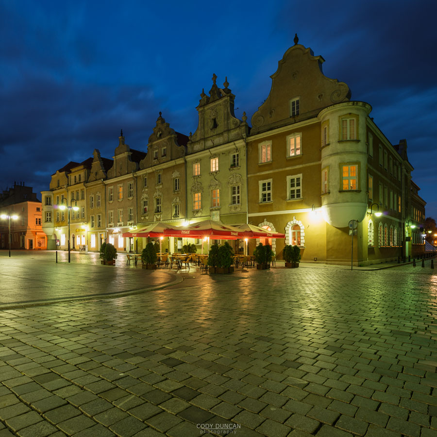 Historic buildings along Rynek market square, Opole, Silesia, Poland